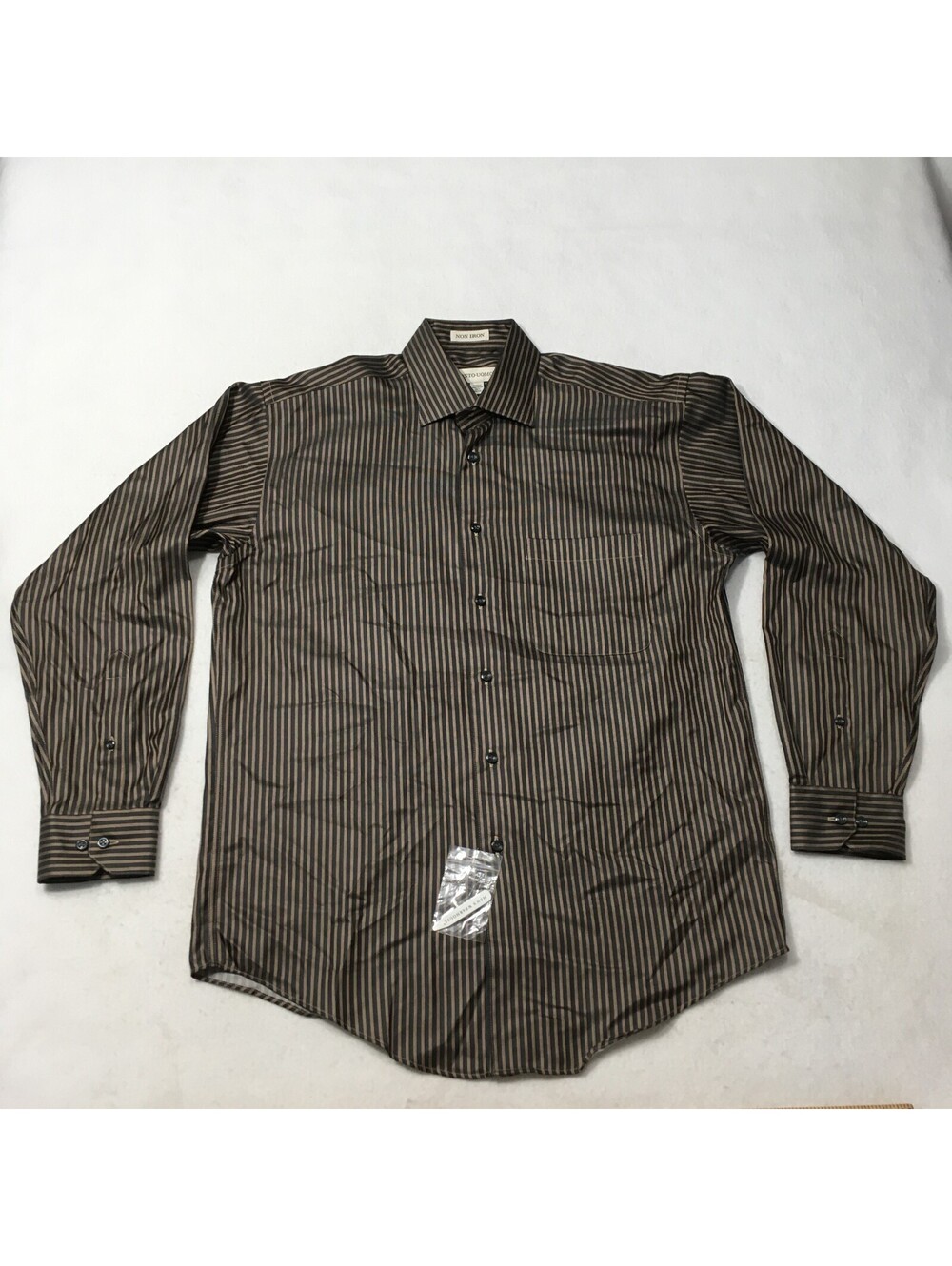 Pronto Uomo Men's Size med stripe shimerry shine disco non iron nwot